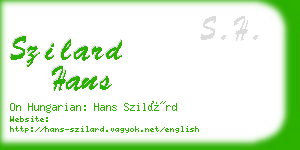 szilard hans business card